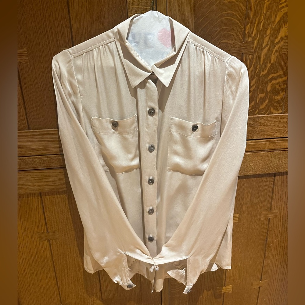 Club Monaco 100% Silk Button Down Shirt